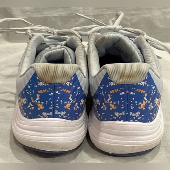 Teen girls size 7youth Under Armour Blue and Gray floral Outhustle Sneakers - Picture 6 of 9